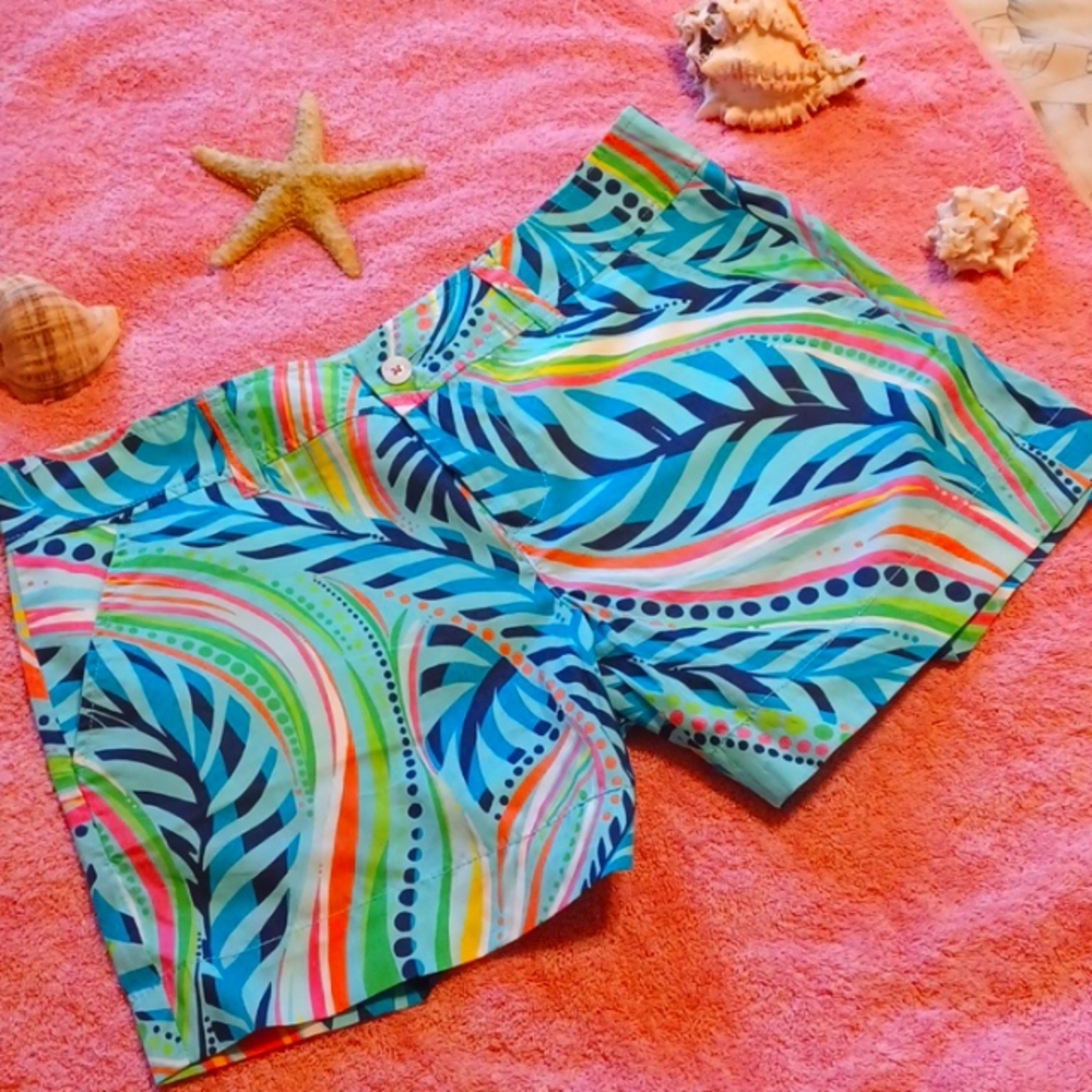Lilly Pulitzer Shorts- Pink Label Vibrant Design Multi Color Pattern Size 4 VGUC
